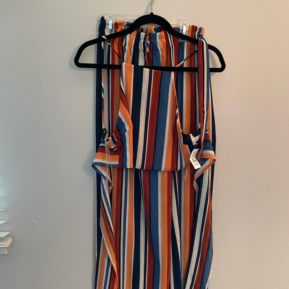 New with tags set, crop top and pant with belt